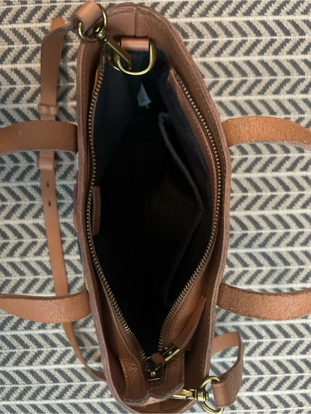 Madewell Small Transport Striped Tote Crossbody Bag.
